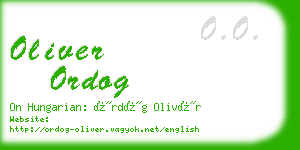 oliver ordog business card